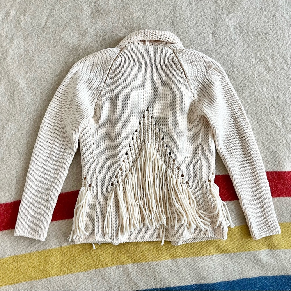 Kordal 100% wool chunky fringe cardigan - Picture 4 of 8